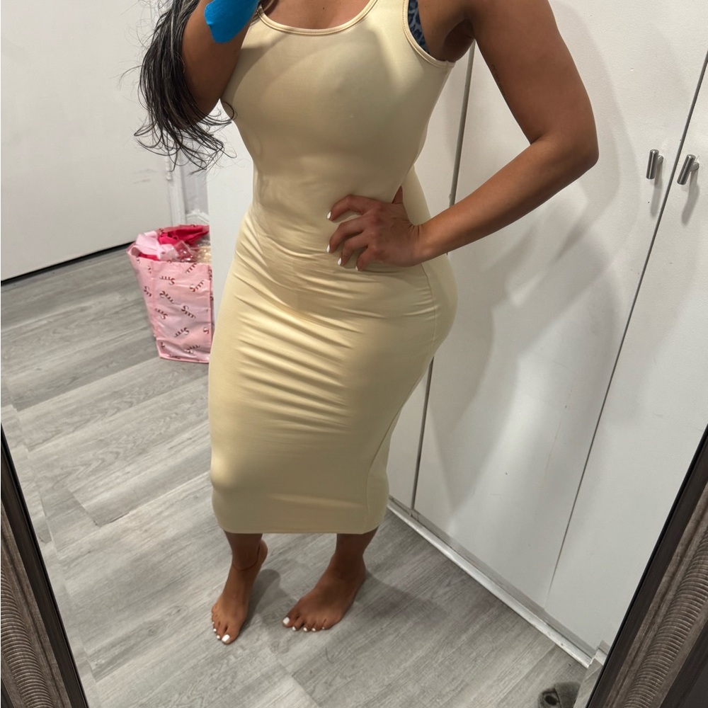 Cream Sleeveless Dress